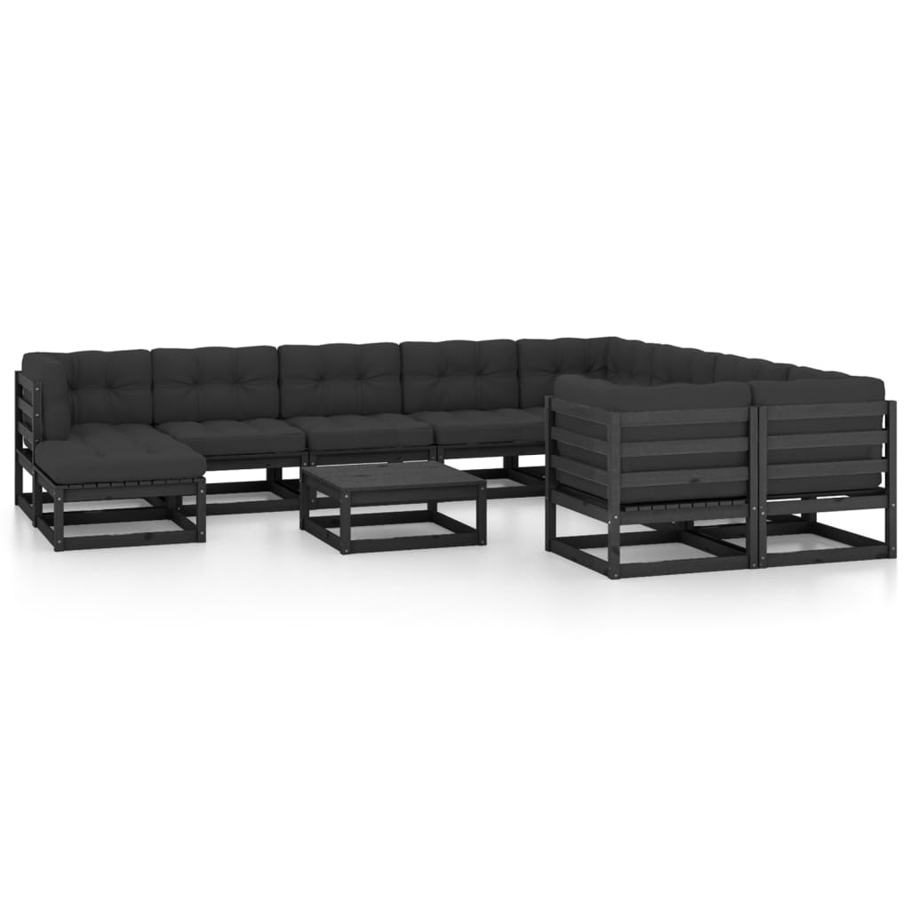 vidaXL 11-tlg. Garten-Lounge-Set Massivholz Kiefer