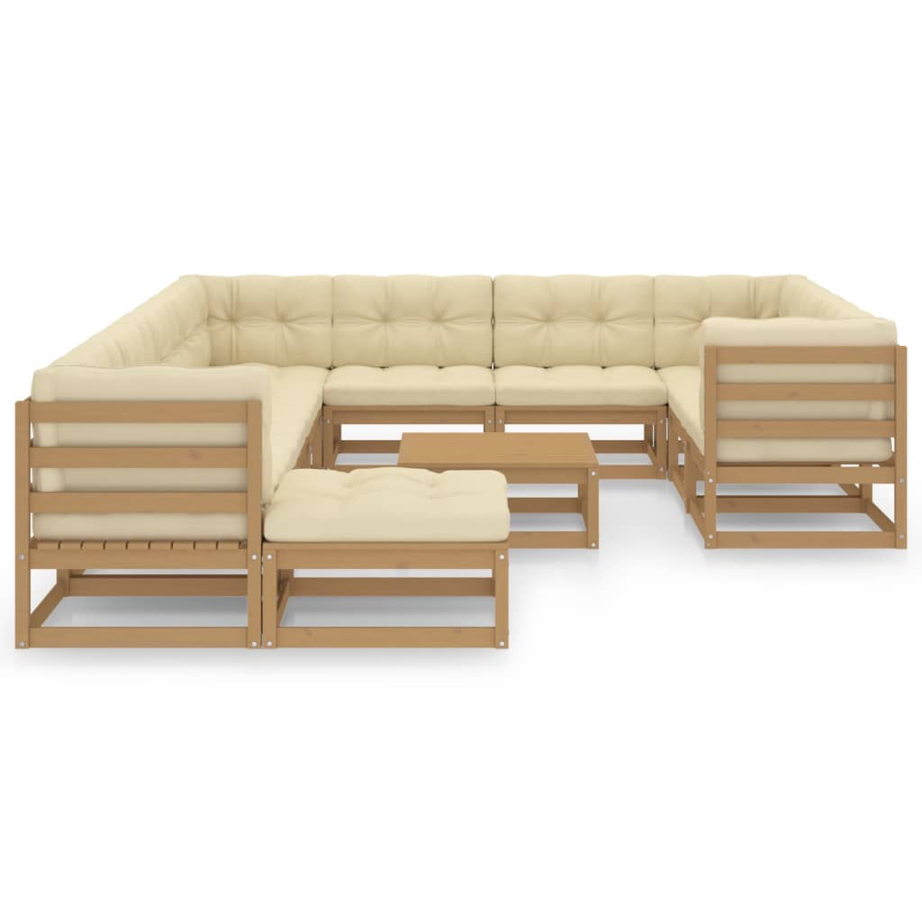 vidaXL 12-tlg. Garten-Lounge-Set Massivholz Kiefer