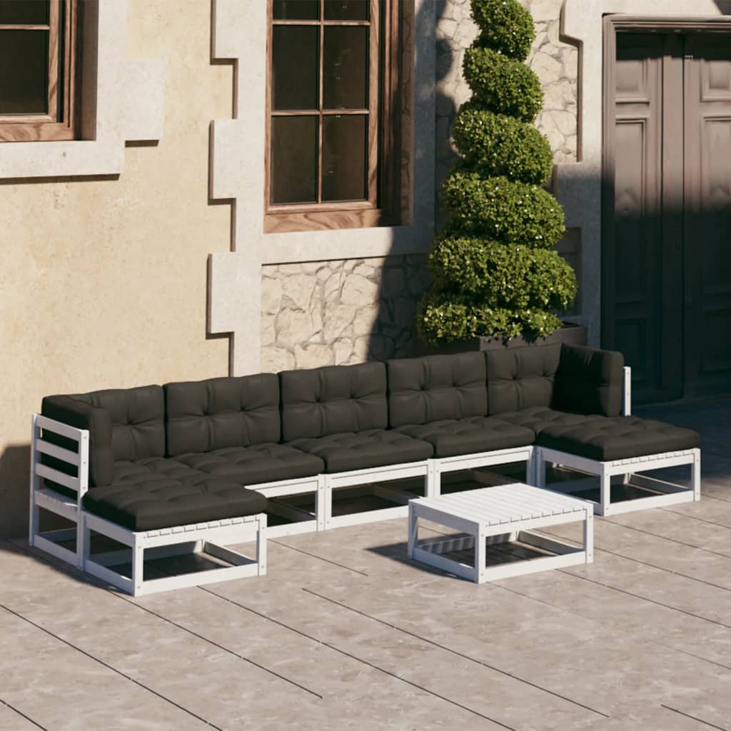 vidaXL 8-tlg. Garten-Lounge-Set Massivholz Kiefer