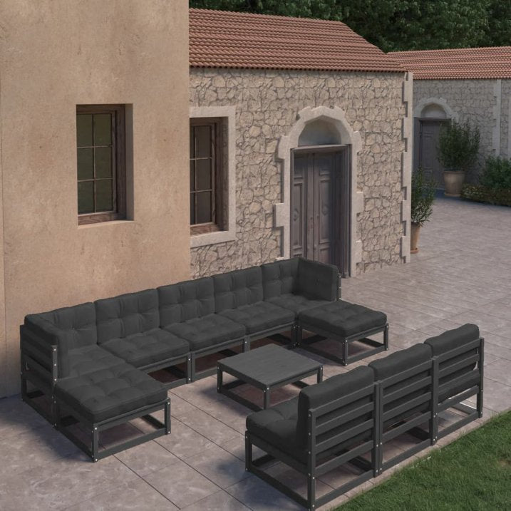 vidaXL 11-tlg. Garten-Lounge-Set Massivholz Kiefer