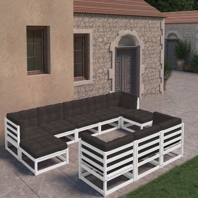 vidaXL 10-tlg. Garten-Lounge-Set Massivholz Kiefer