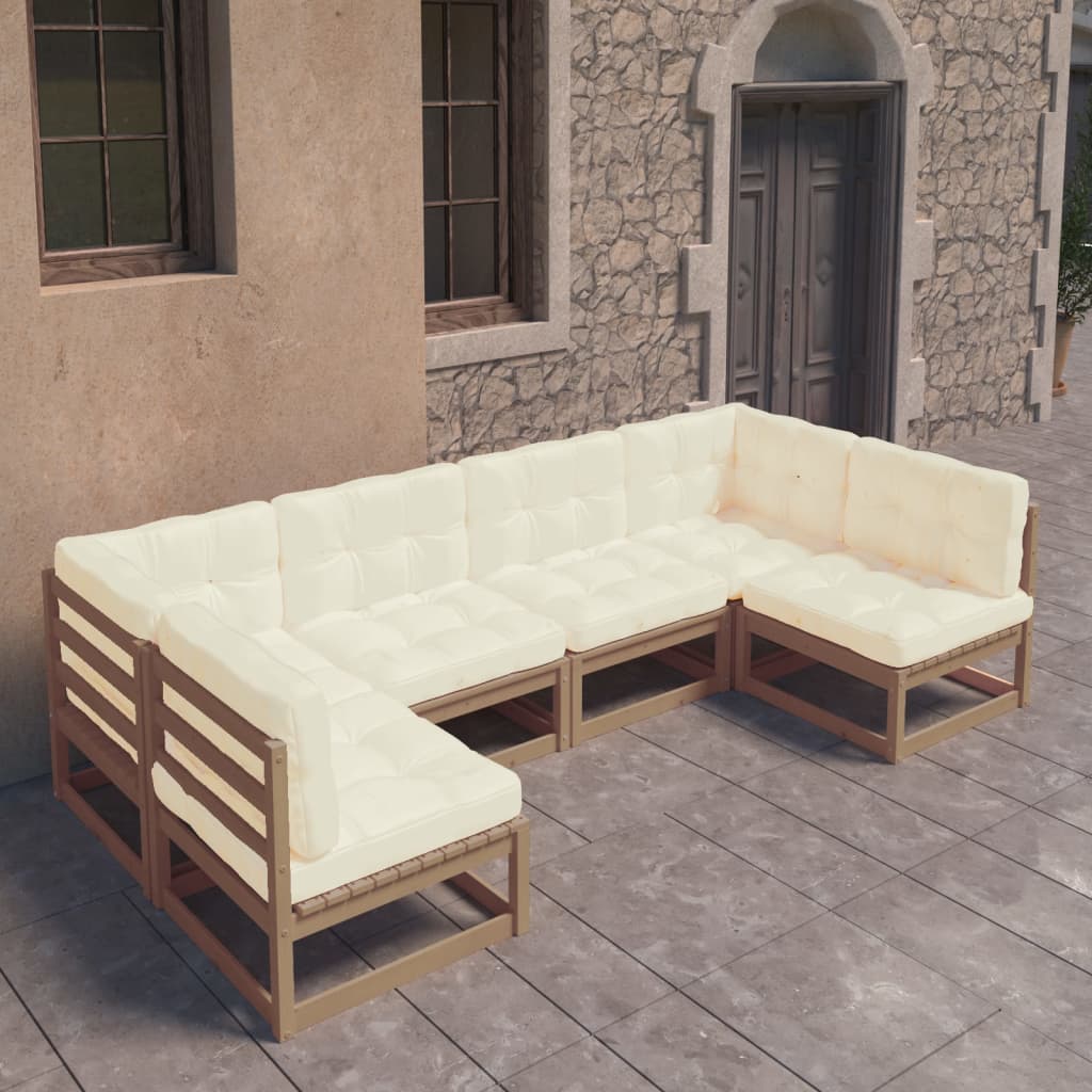 vidaXL 6-tlg. Garten-Lounge-Set Massivholz Kiefer