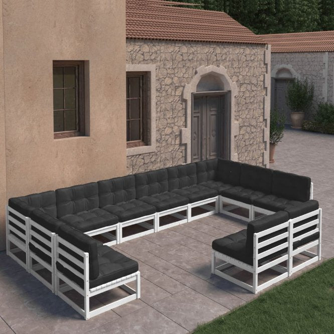 vidaXL 12-tlg. Garten-Lounge-Set Massivholz Kiefer