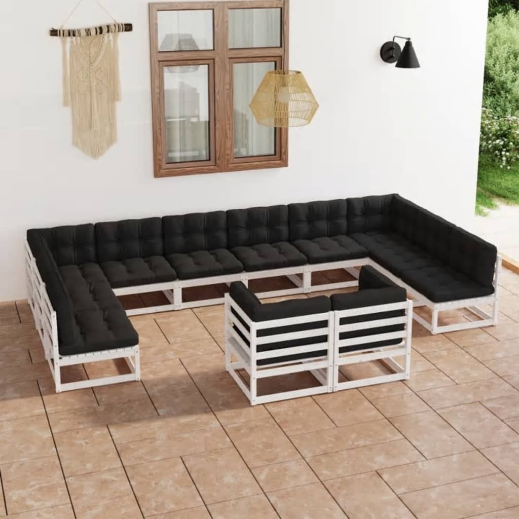 vidaXL 12-tlg. Garten-Lounge-Set Massivholz Kiefer