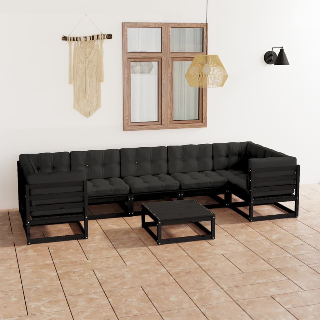 vidaXL 8-tlg. Garten-Lounge-Set Massivholz Kiefer