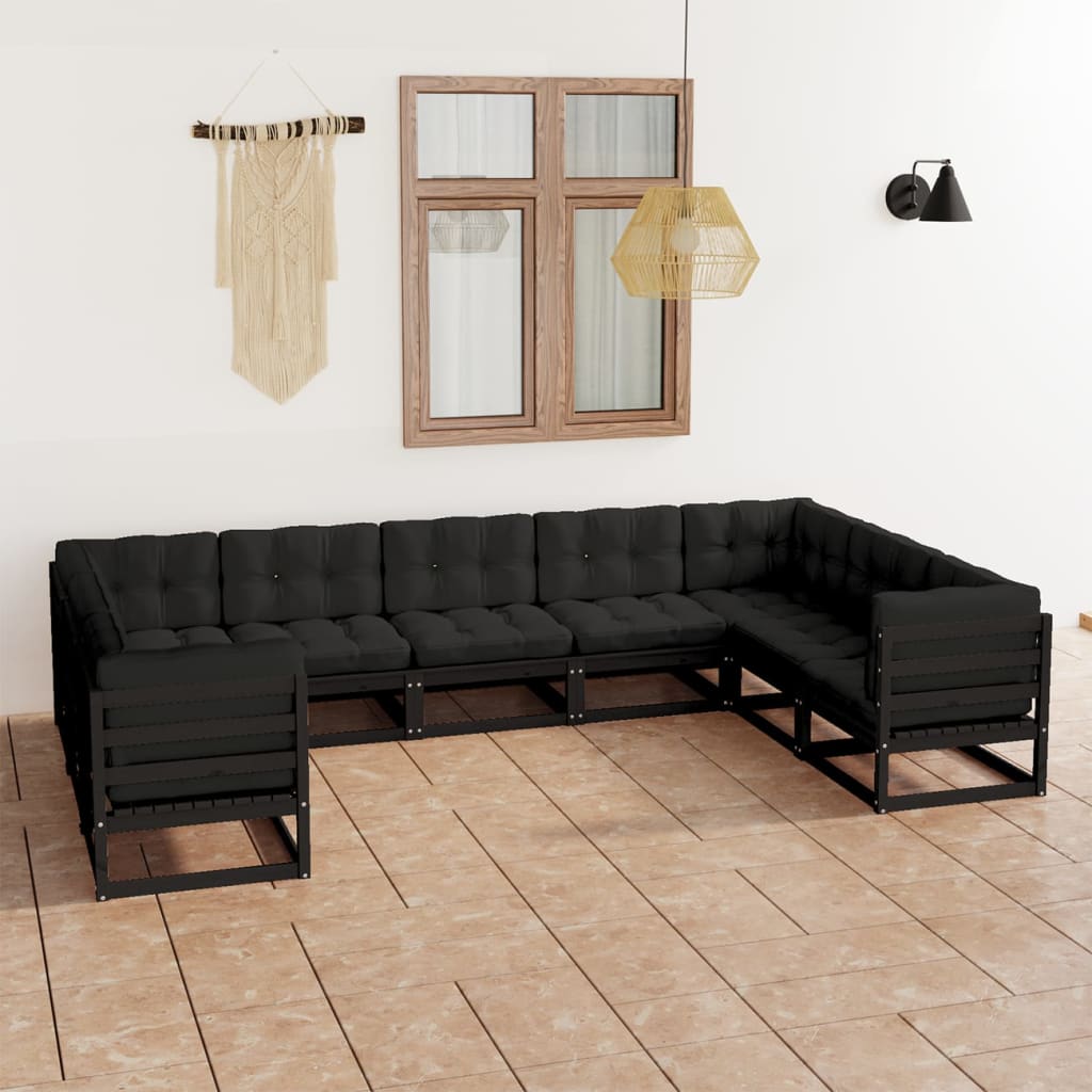 vidaXL 9-tlg. Garten-Lounge-Set Massivholz Kiefer