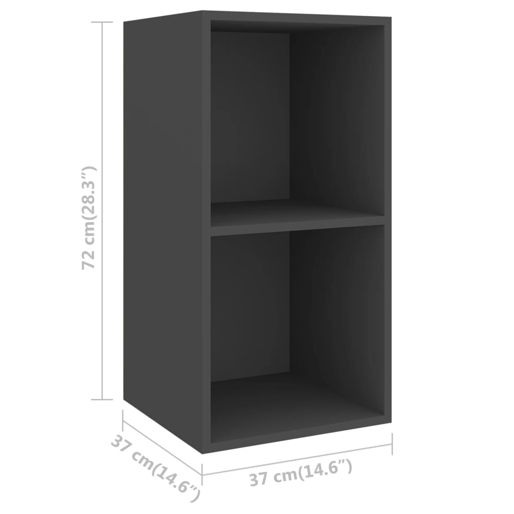 vidaXL 5-tlg. TV-Schrank-Set Grau Holzwerkstoff