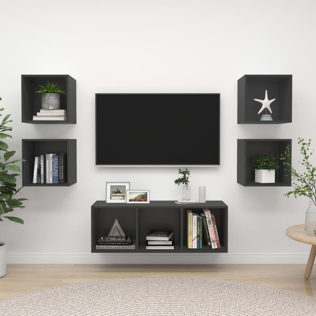 5-tlg. TV-Schrank-Set Weiß Holzwerkstoff