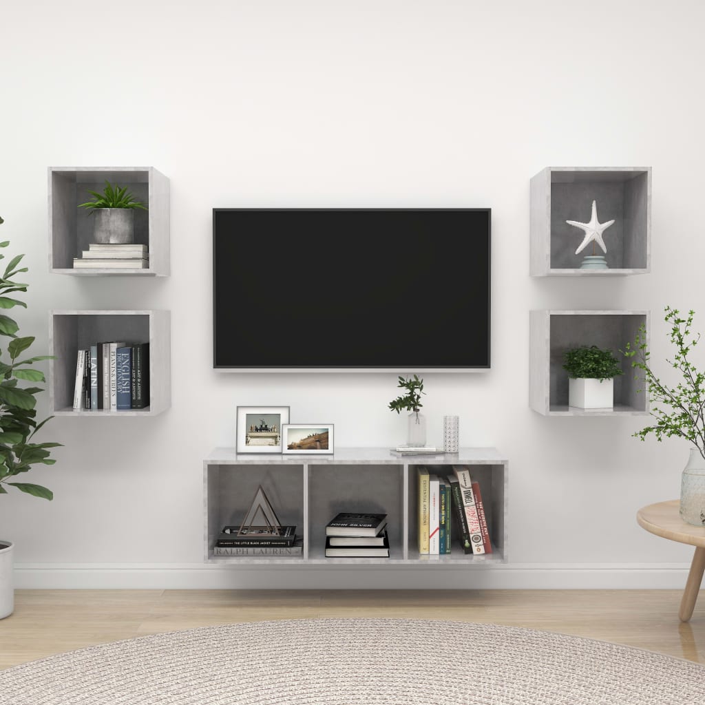 5-tlg. TV-Schrank-Set Weiß Holzwerkstoff