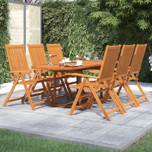 vidaXL 7-tlg. Garten-Essgruppe Massivholz Akazie 160-240 cm