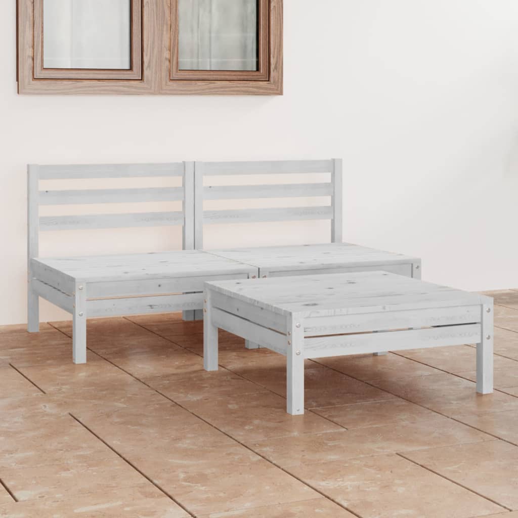 vidaXL 3-tlg. Garten-Lounge-Set Massivholz Kiefer
