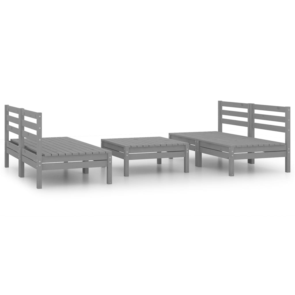 vidaXL 5-tlg. Garten-Lounge-Set Grau Kiefer Massivholz