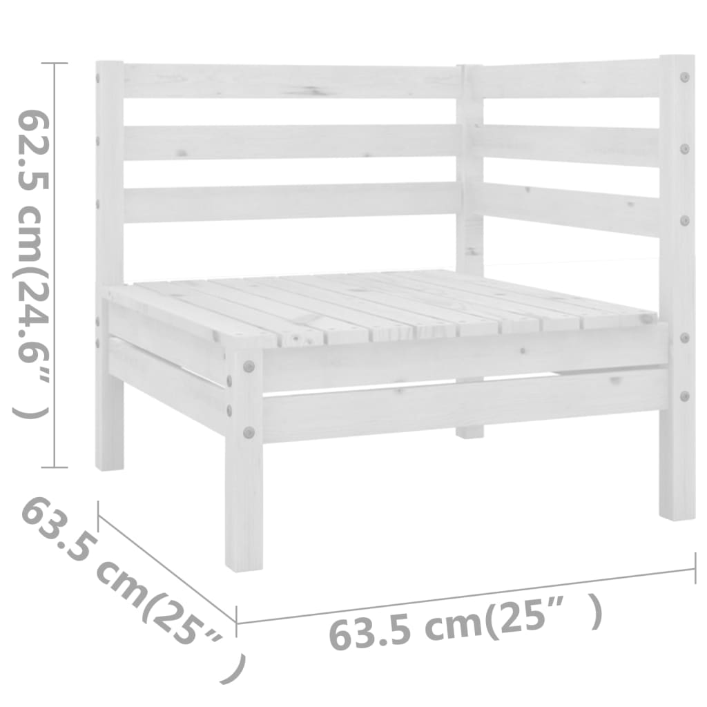 vidaXL 5-tlg. Garten-Lounge-Set Weiß Kiefer Massivholz