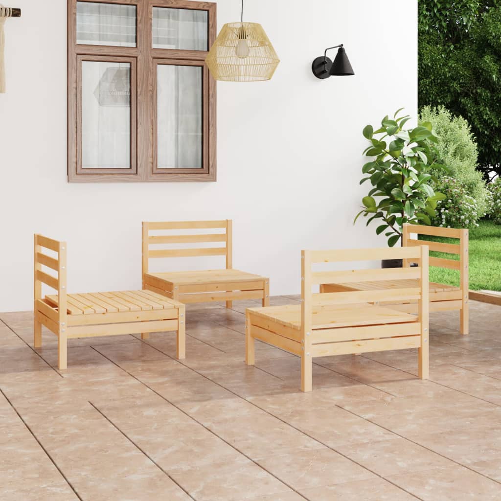vidaXL 4-tlg. Garten-Lounge-Set Massivholz Kiefer