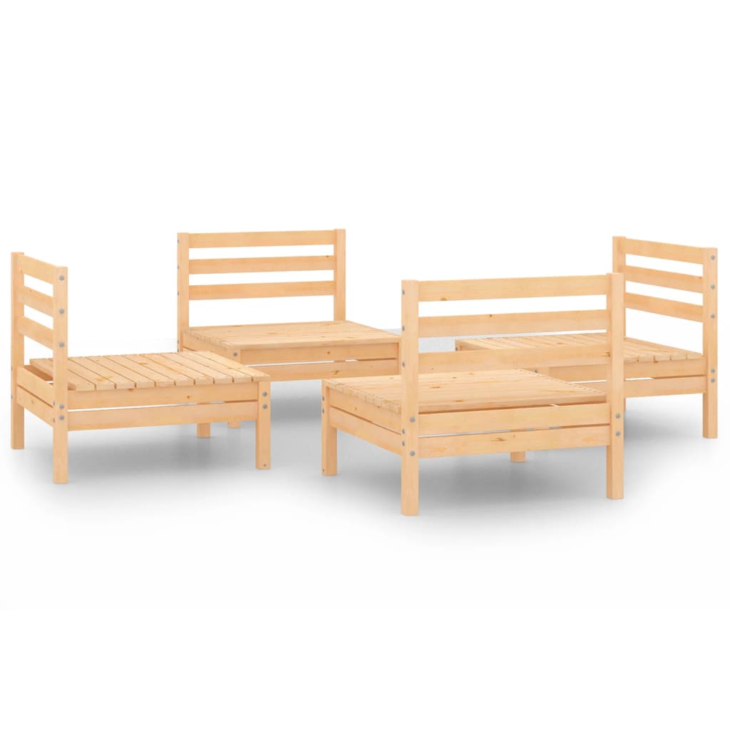 vidaXL 4-tlg. Garten-Lounge-Set Massivholz Kiefer