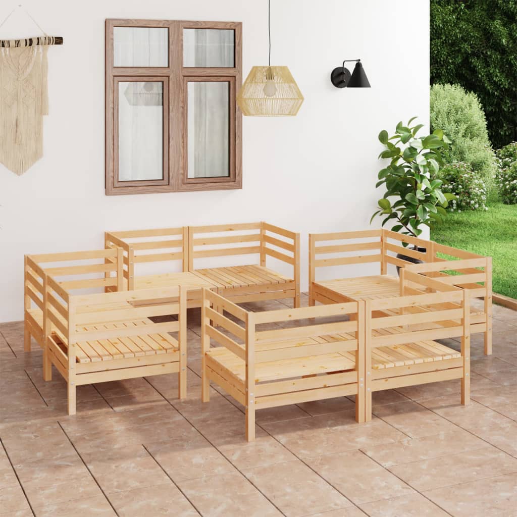 vidaXL 8-tlg. Garten-Lounge-Set Massivholz Kiefer