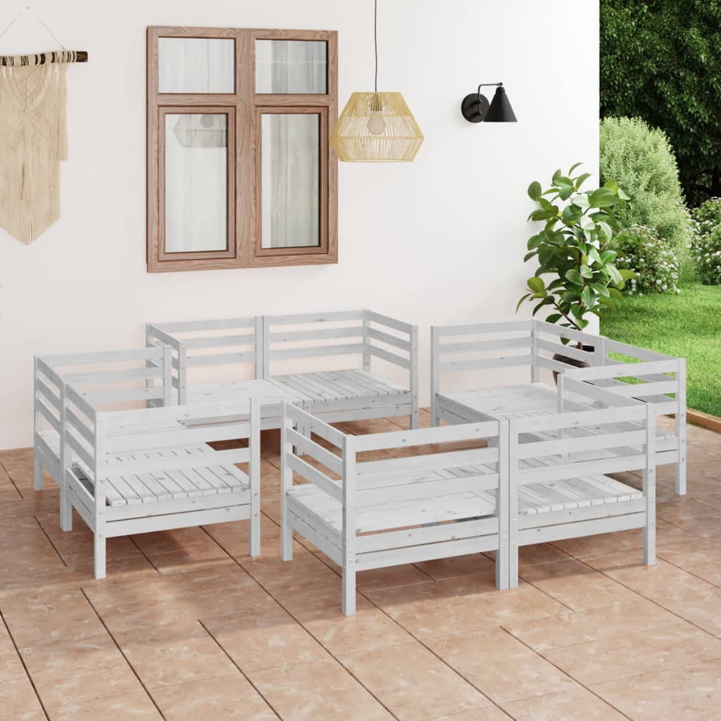 8-tlg. Garten-Lounge-Set Massivholz Kiefer
