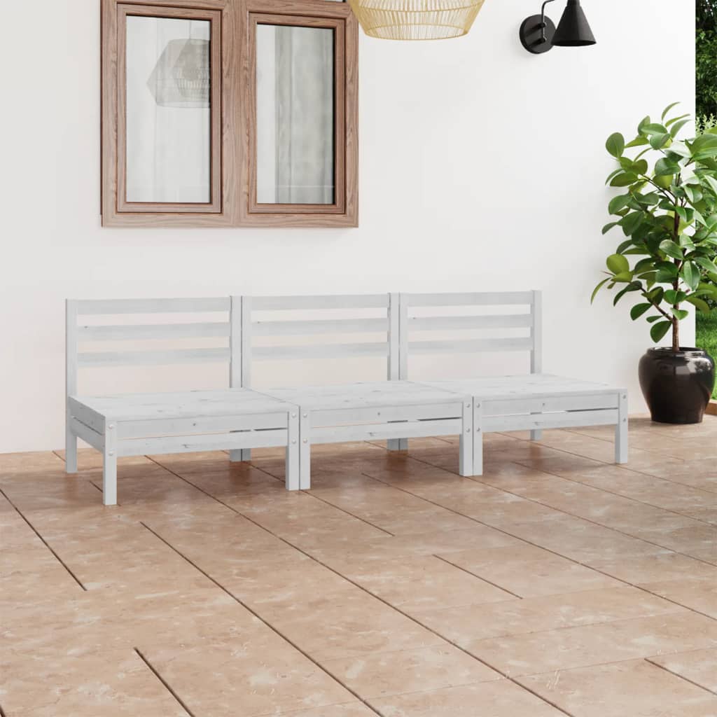 3-tlg. Garten-Lounge-Set Kiefer Massivholz