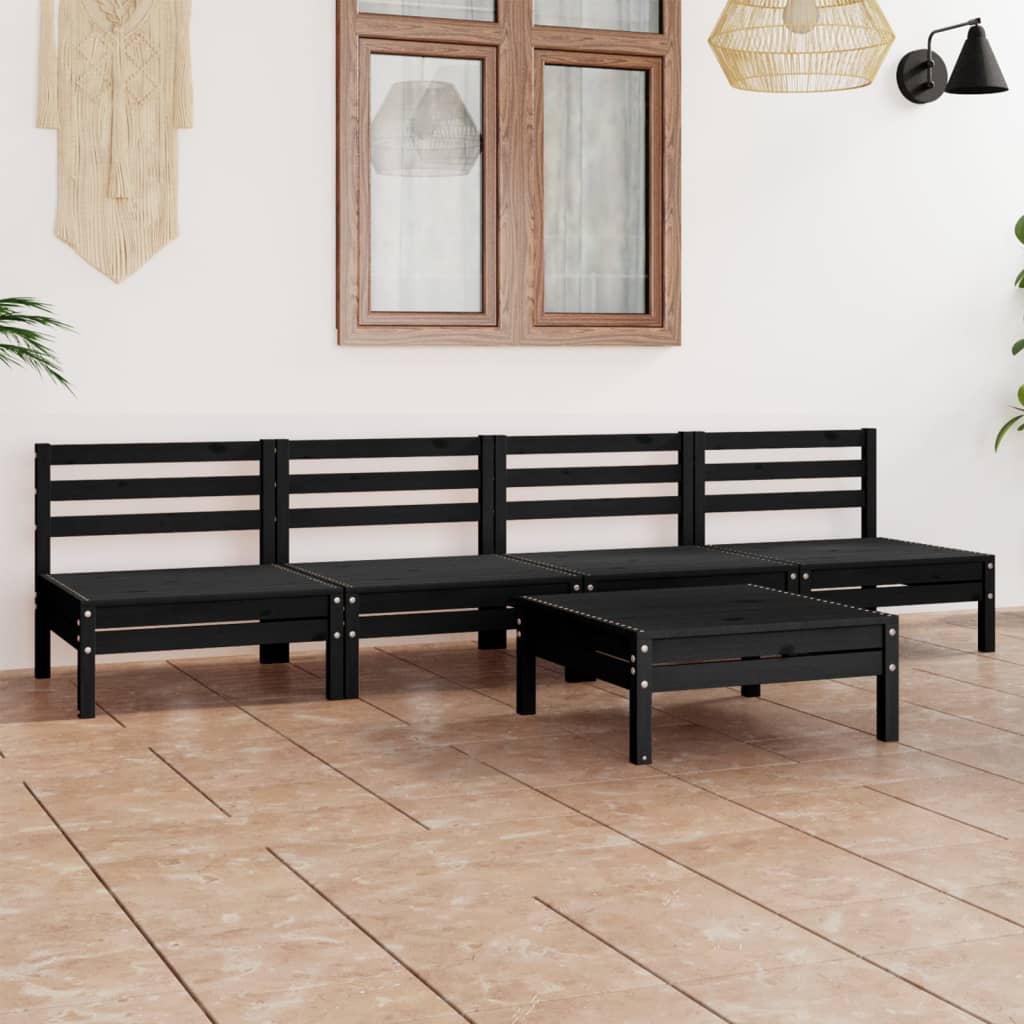 5-tlg. Garten-Lounge-Set Kiefer Massivholz
