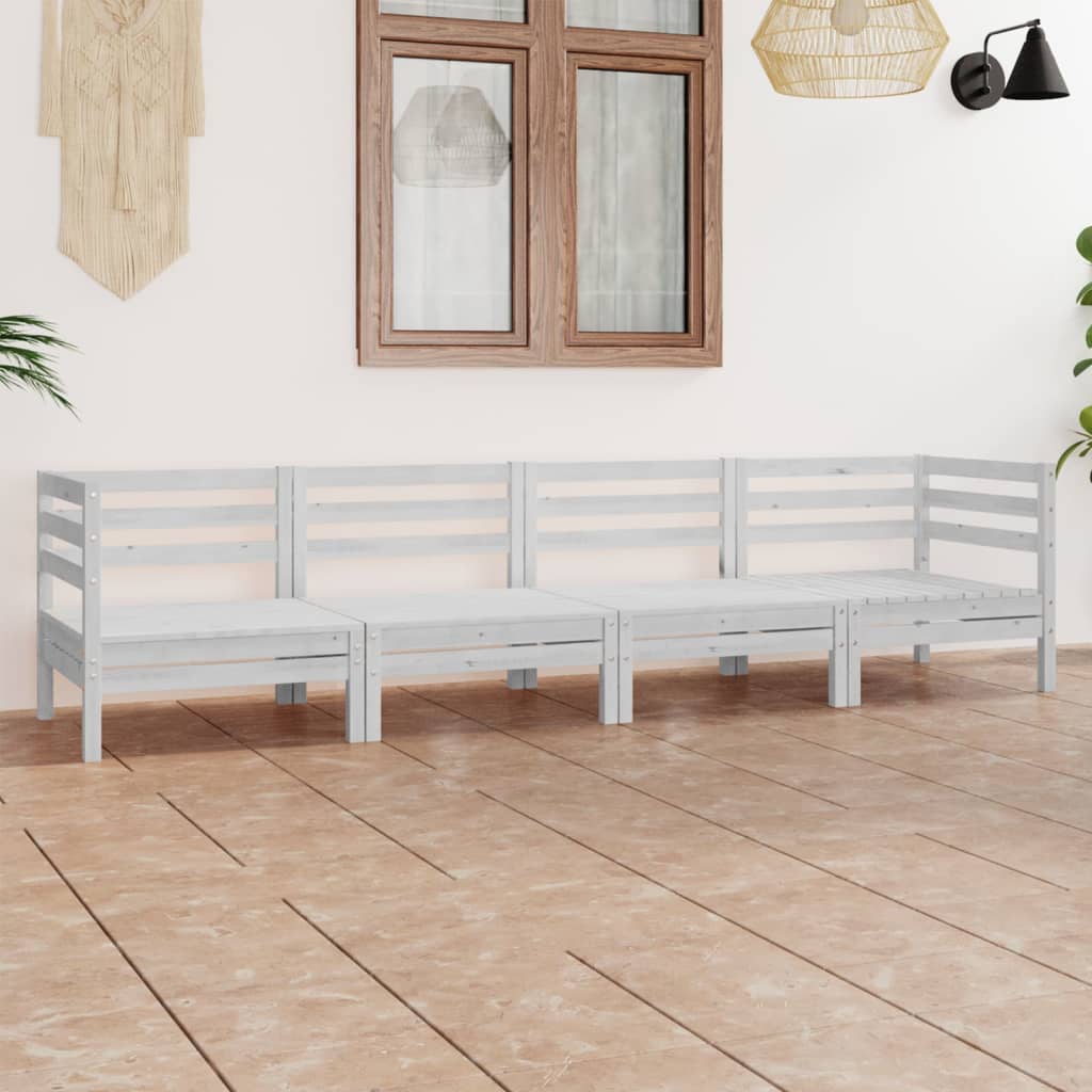 4-tlg. Garten-Lounge-Set Kiefer Massivholz