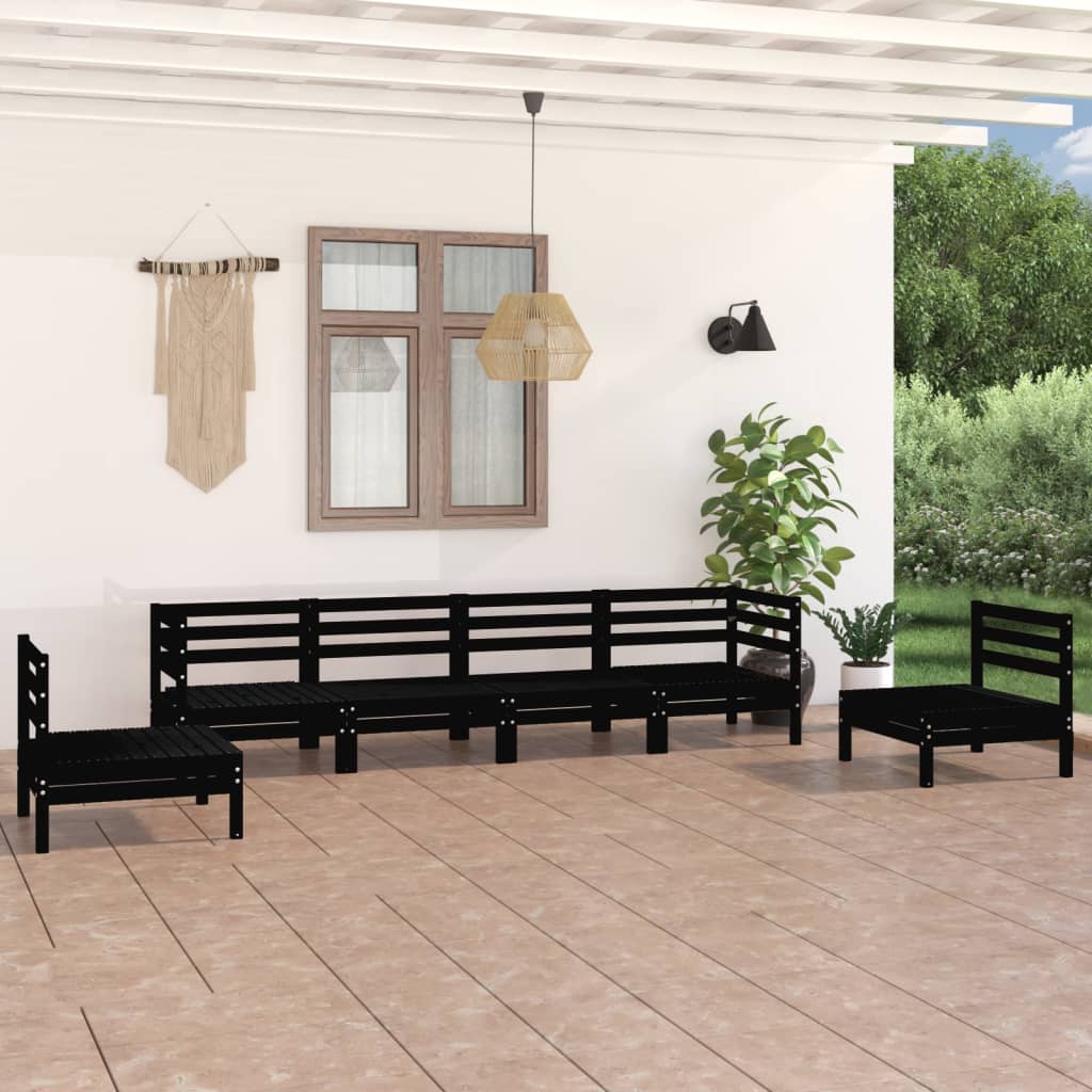 6-tlg. Garten-Lounge-Set Kiefer Massivholz