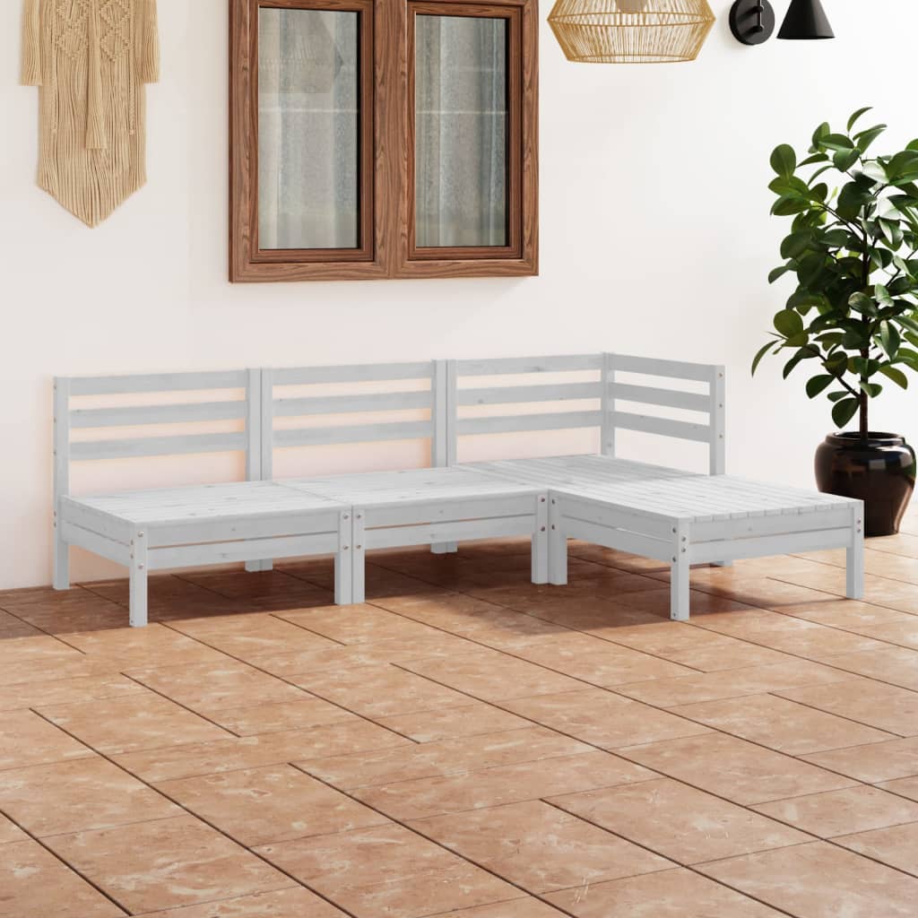 4-tlg. Garten-Lounge-Set Massivholz Kiefer