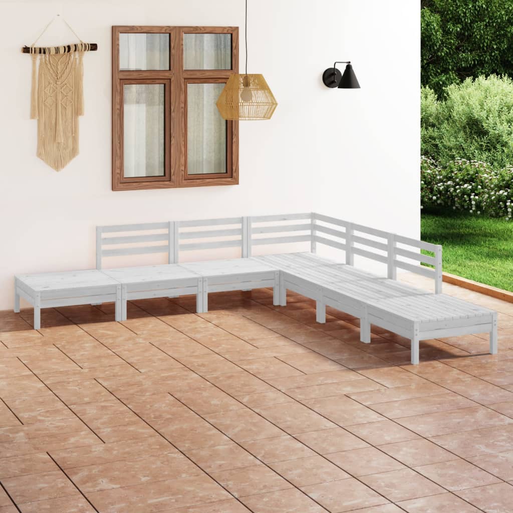 7-tlg. Garten-Lounge-Set Massivholz Kiefer