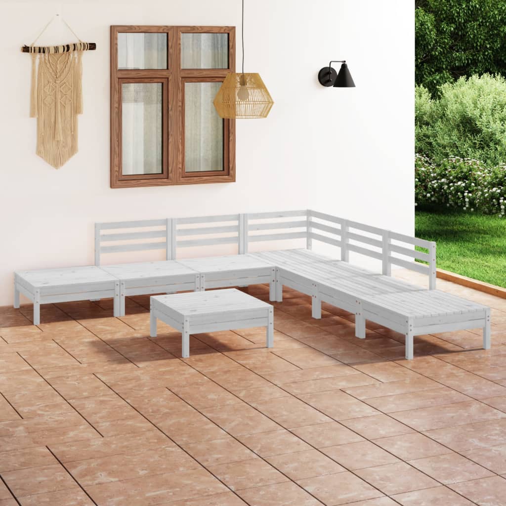 8-tlg. Garten-Lounge-Set Massivholz Kiefer