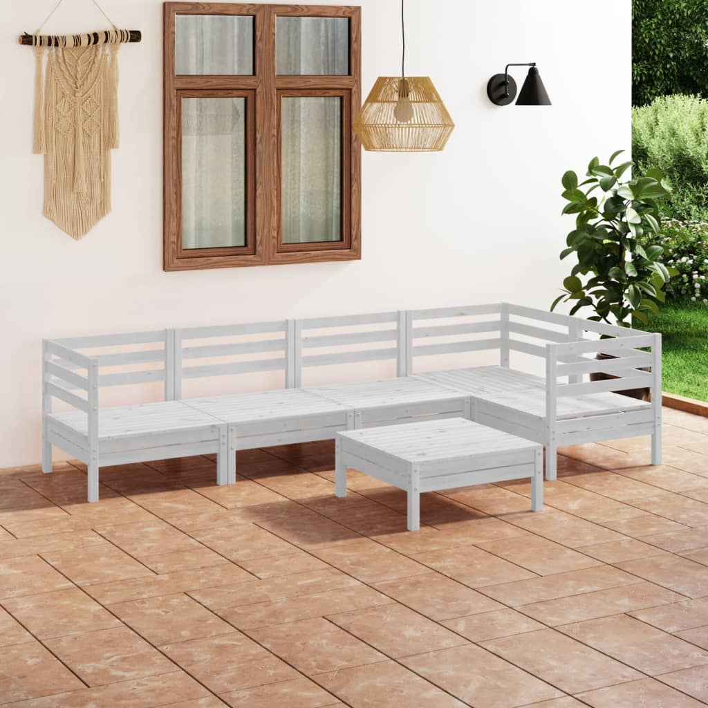 6-tlg. Garten-Lounge-Set Kiefer Massivholz