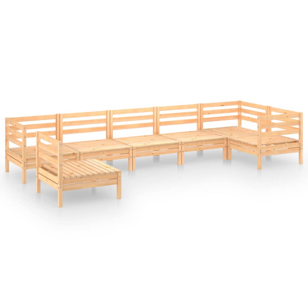 7-tlg. Garten-Lounge-Set Massivholz Kiefer