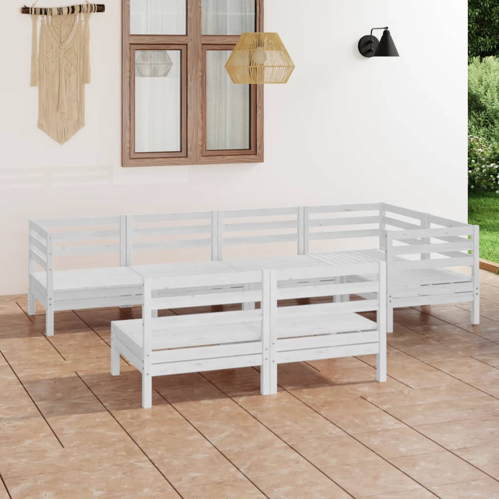 7-tlg. Garten-Lounge-Set Massivholz Kiefer