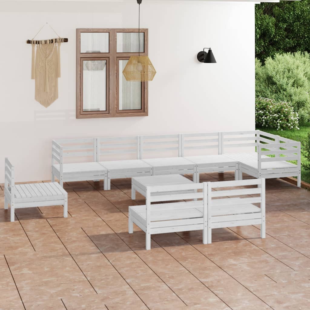 10-tlg. Garten-Lounge-Set Massivholz Kiefer