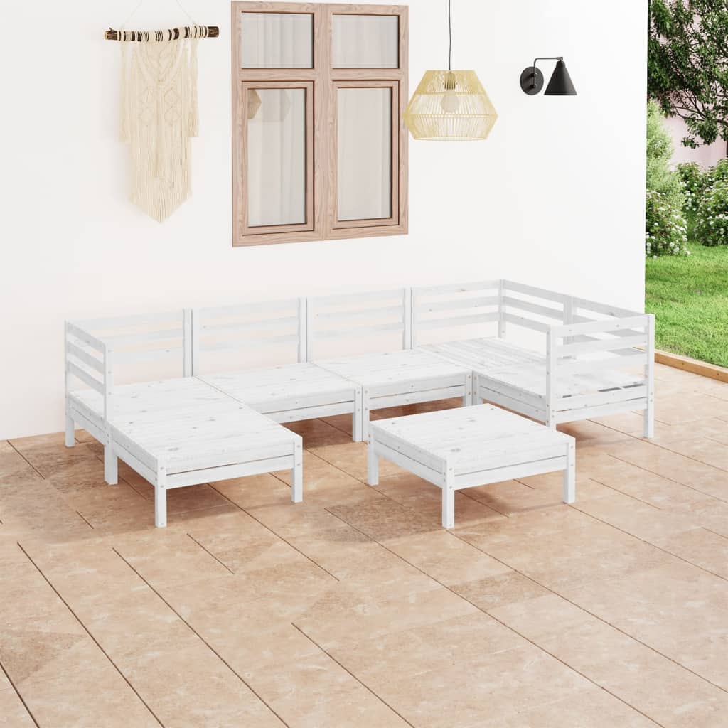 7-tlg. Garten-Lounge-Set Massivholz Kiefer