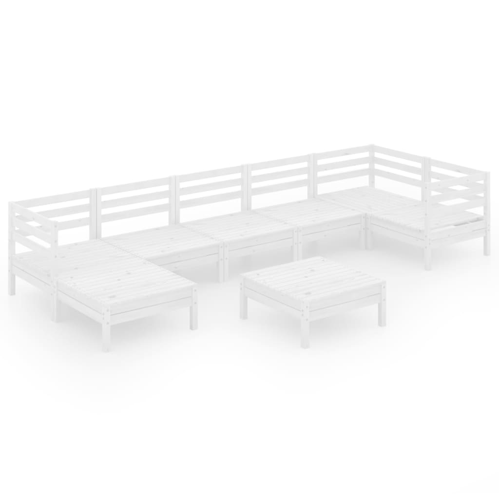 8-tlg. Garten-Lounge-Set Massivholz Kiefer Weiß