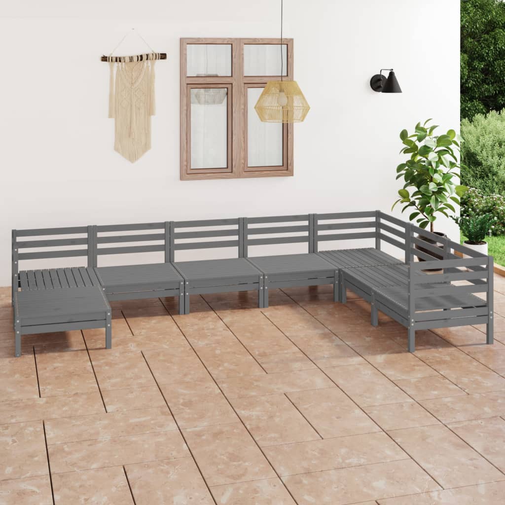 8-tlg. Garten-Lounge-Set Massivholz Kiefer