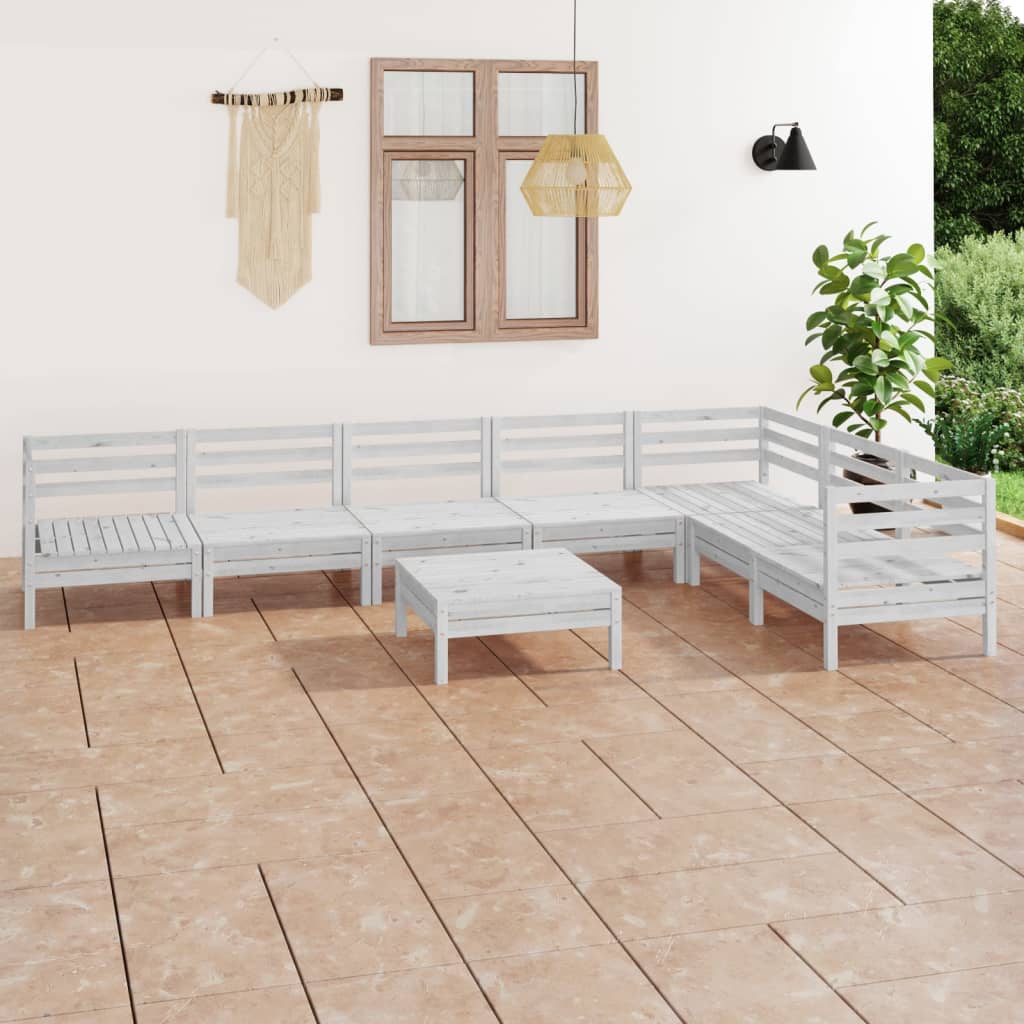 8-tlg. Garten-Lounge-Set Massivholz Kiefer