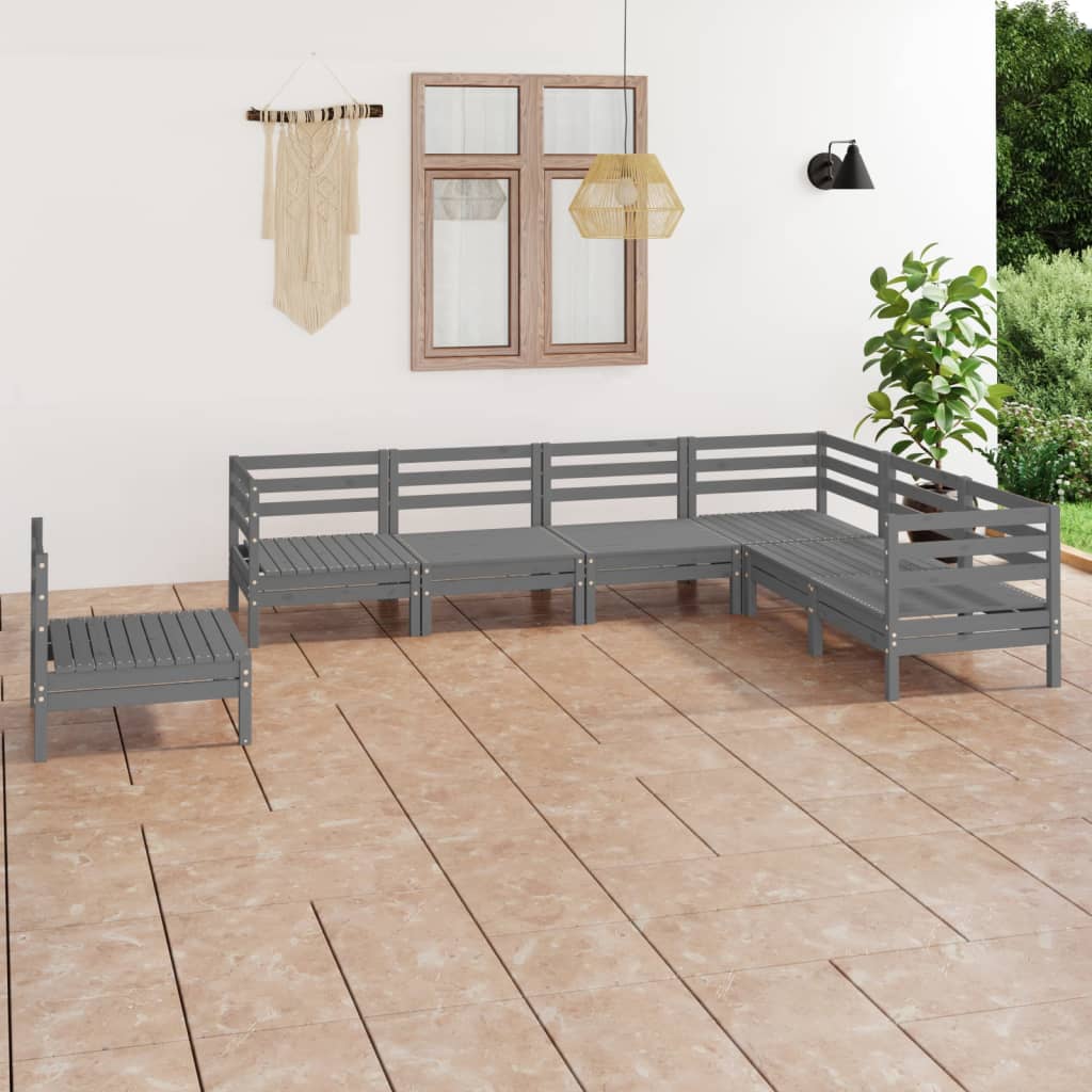 7-tlg. Garten-Lounge-Set Massivholz Kiefer