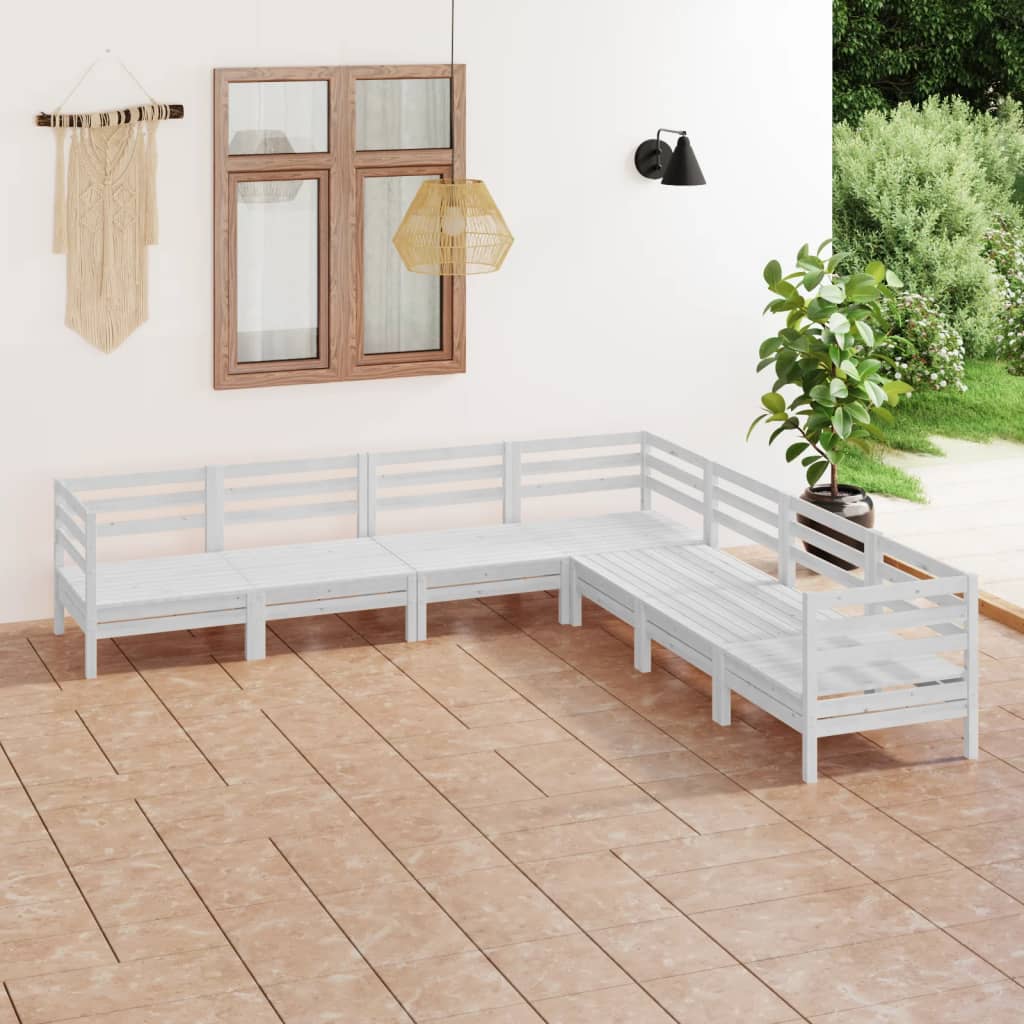 7-tlg. Garten-Lounge-Set Massivholz Kiefer