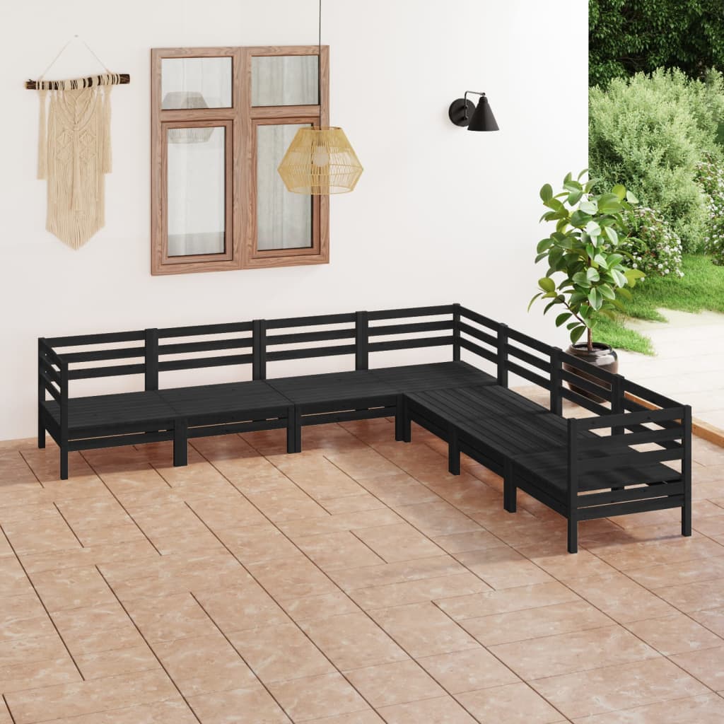 7-tlg. Garten-Lounge-Set Massivholz Kiefer