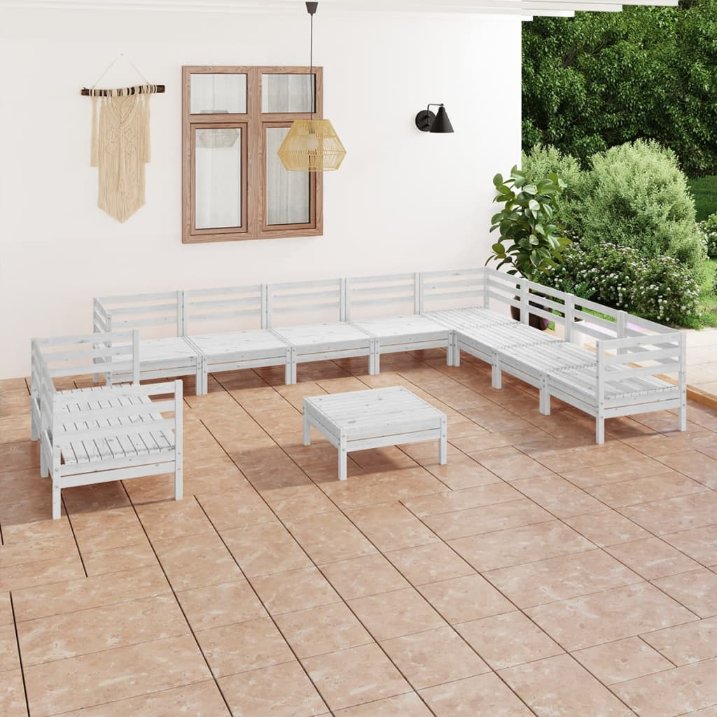vidaXL 11-tlg. Garten-Lounge-Set Massivholz Kiefer