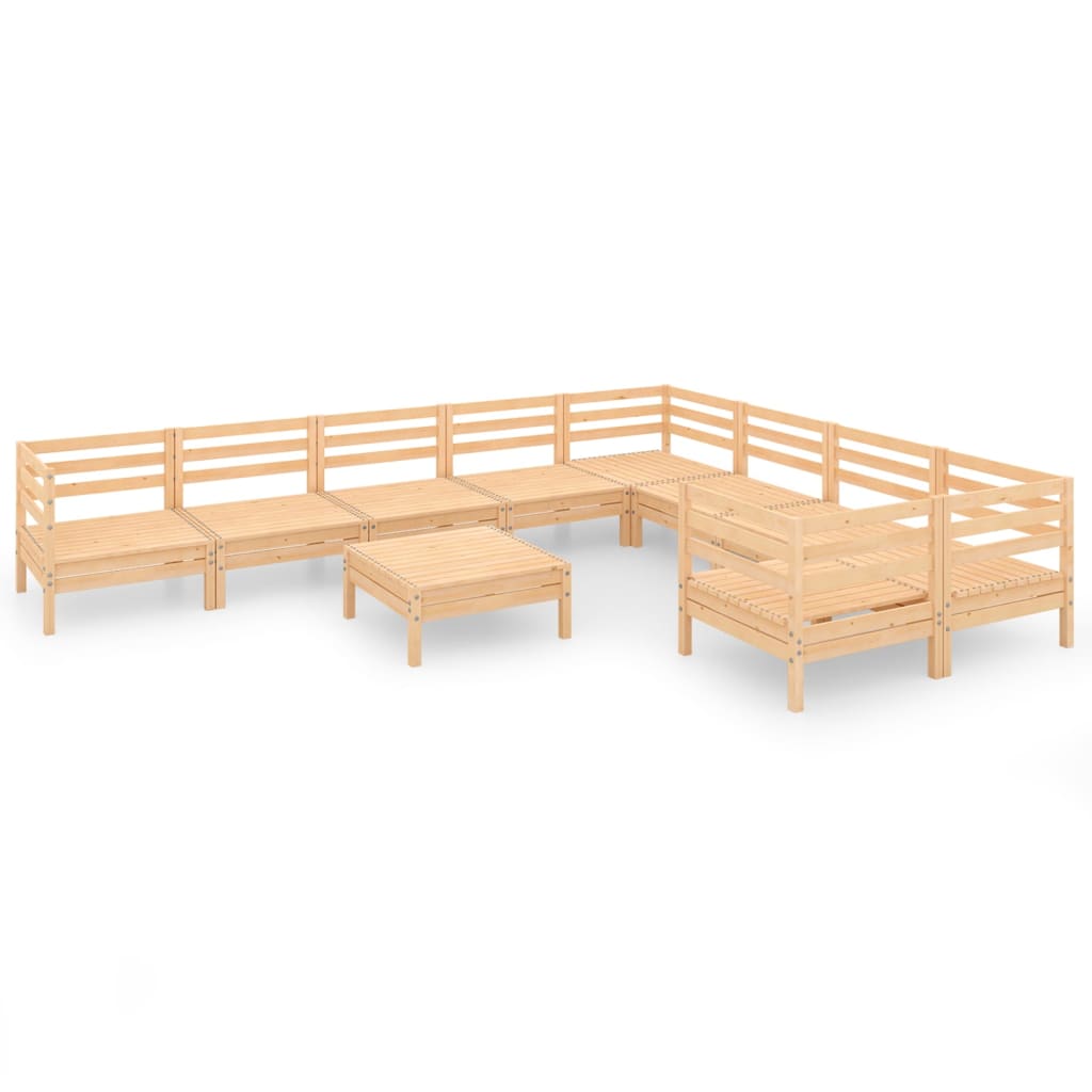 vidaXL 10-tlg. Garten-Lounge-Set Massivholz Kiefer