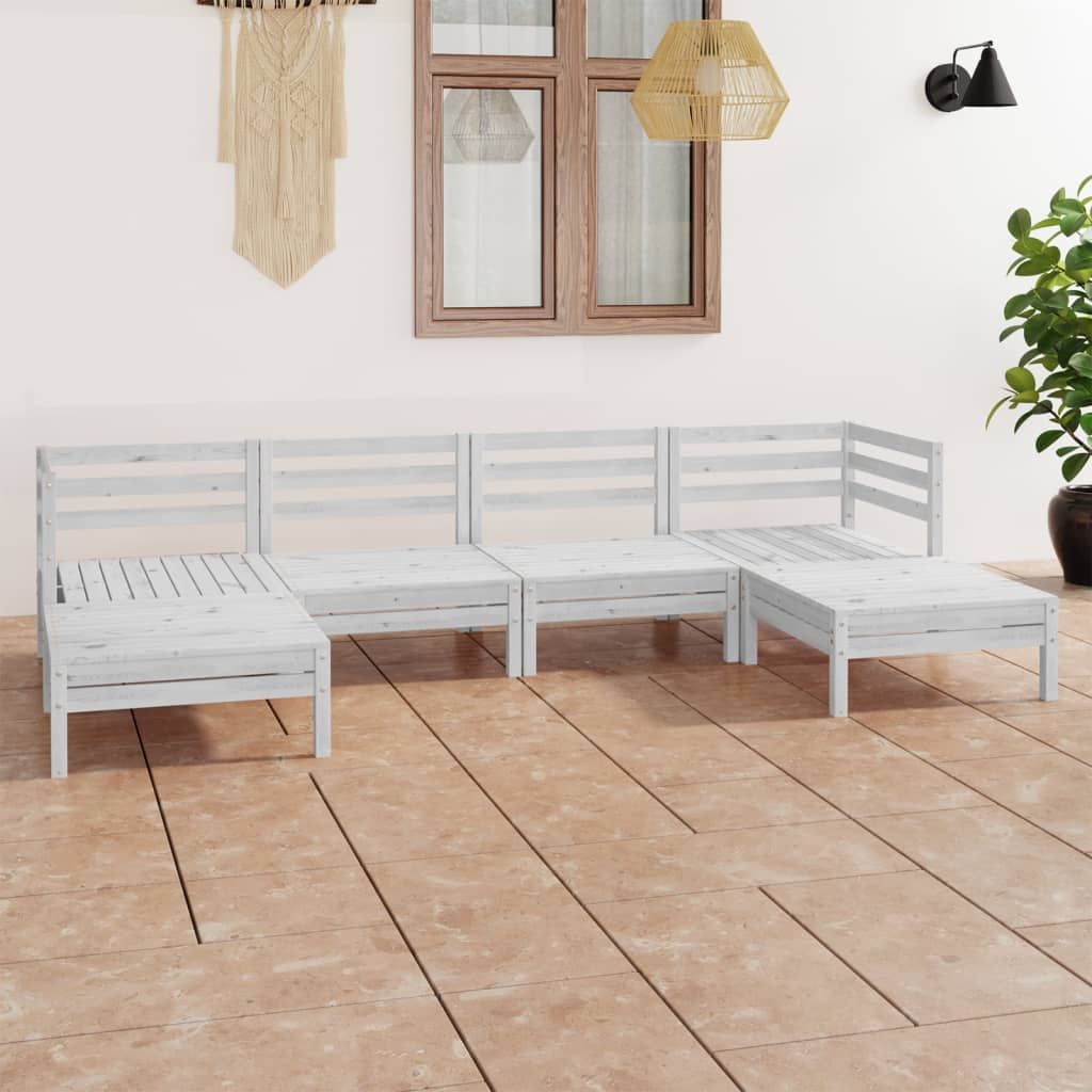 6-tlg. Garten-Lounge-Set Massivholz Kiefer