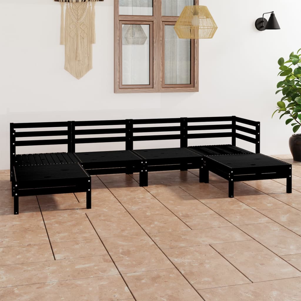 6-tlg. Garten-Lounge-Set Massivholz Kiefer
