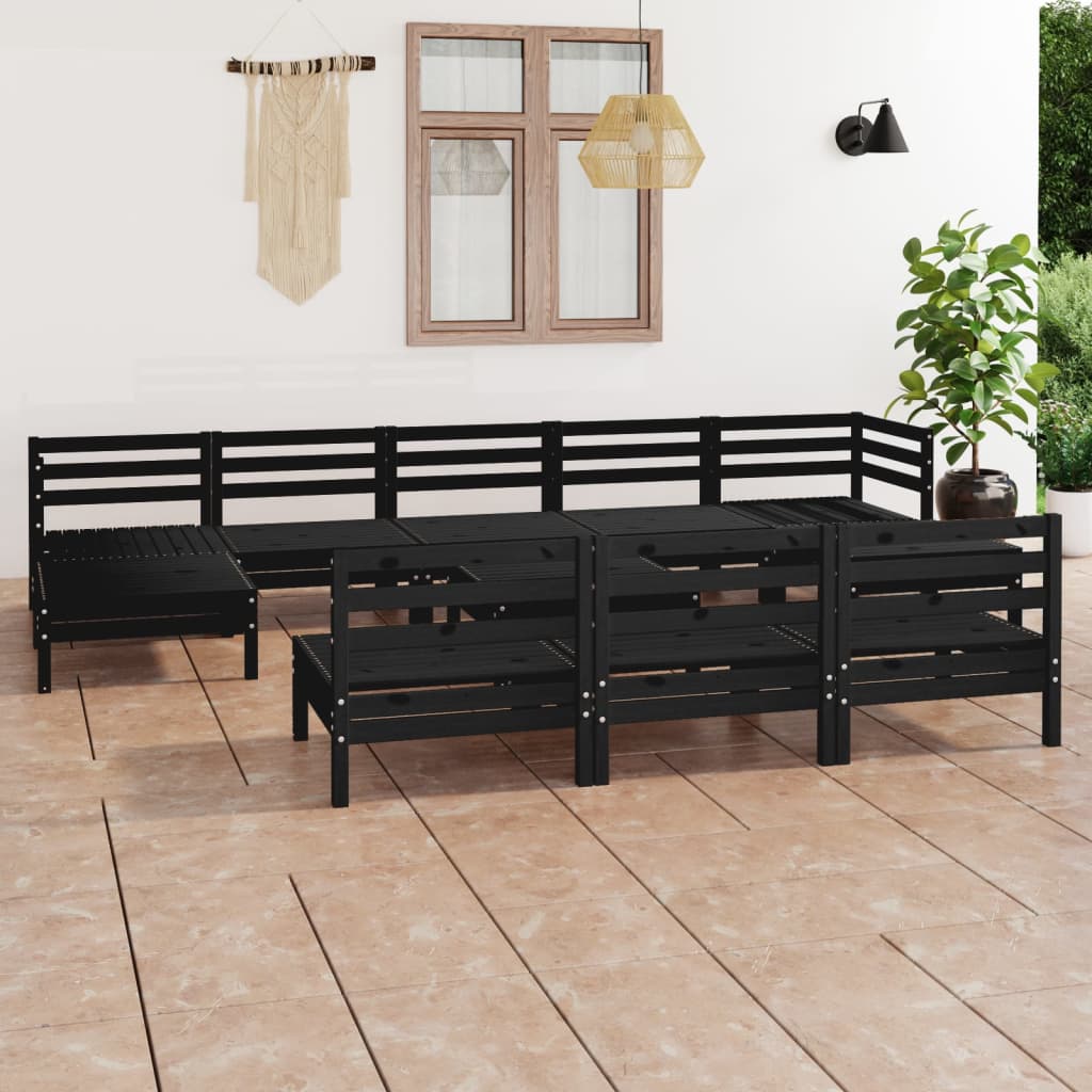 vidaXL 11-tlg. Garten-Lounge-Set Massivholz Kiefer
