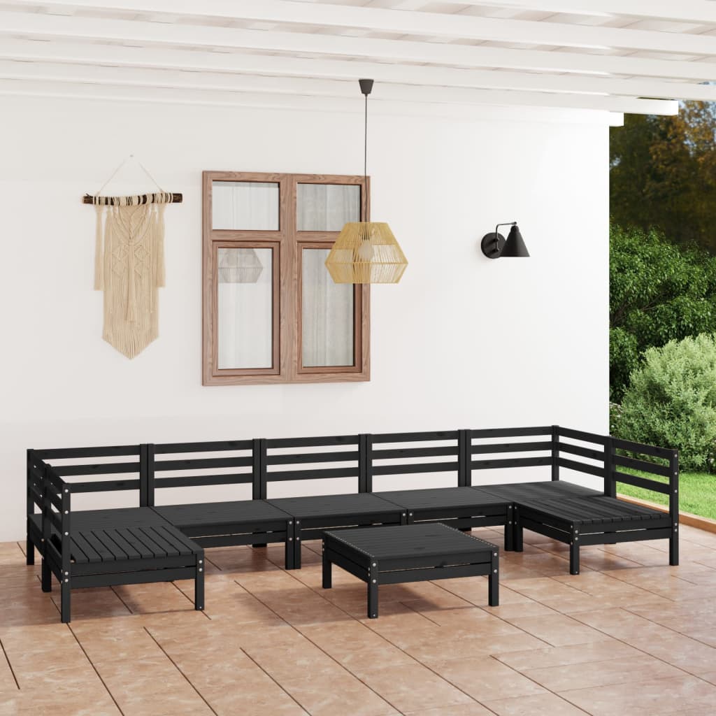 8-tlg. Garten-Lounge-Set Massivholz Kiefer