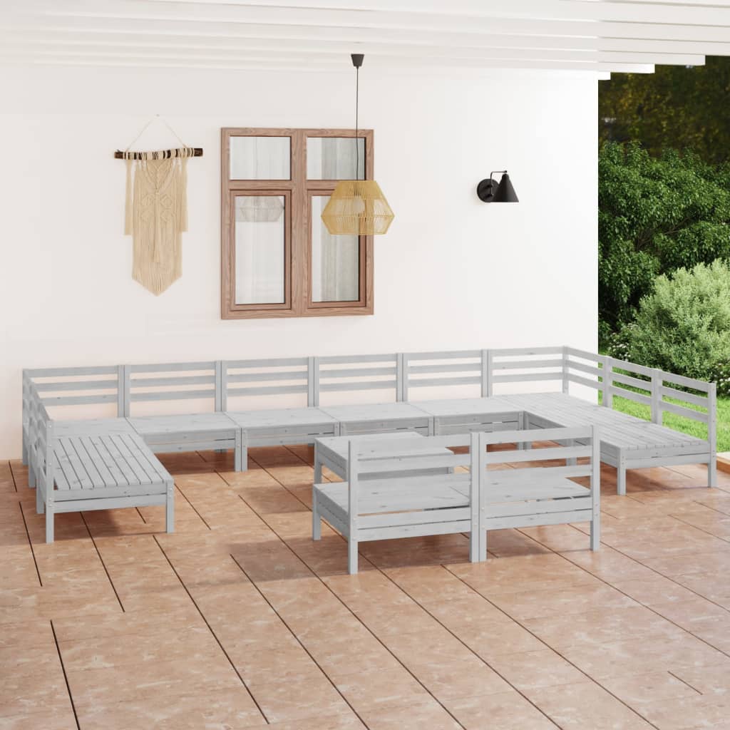 13-tlg. Garten-Lounge-Set Massivholz Kiefer