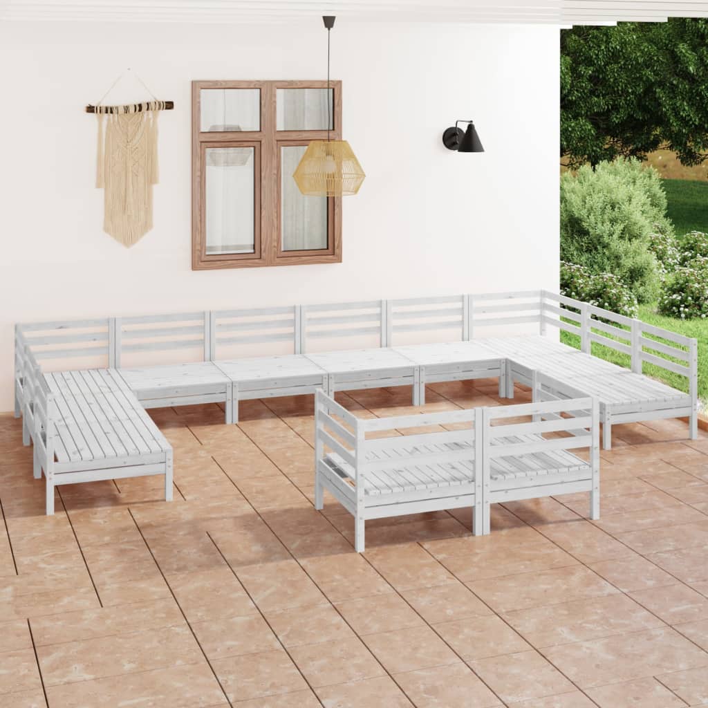 vidaXL 12-tlg. Garten-Lounge-Set Massivholz Kiefer