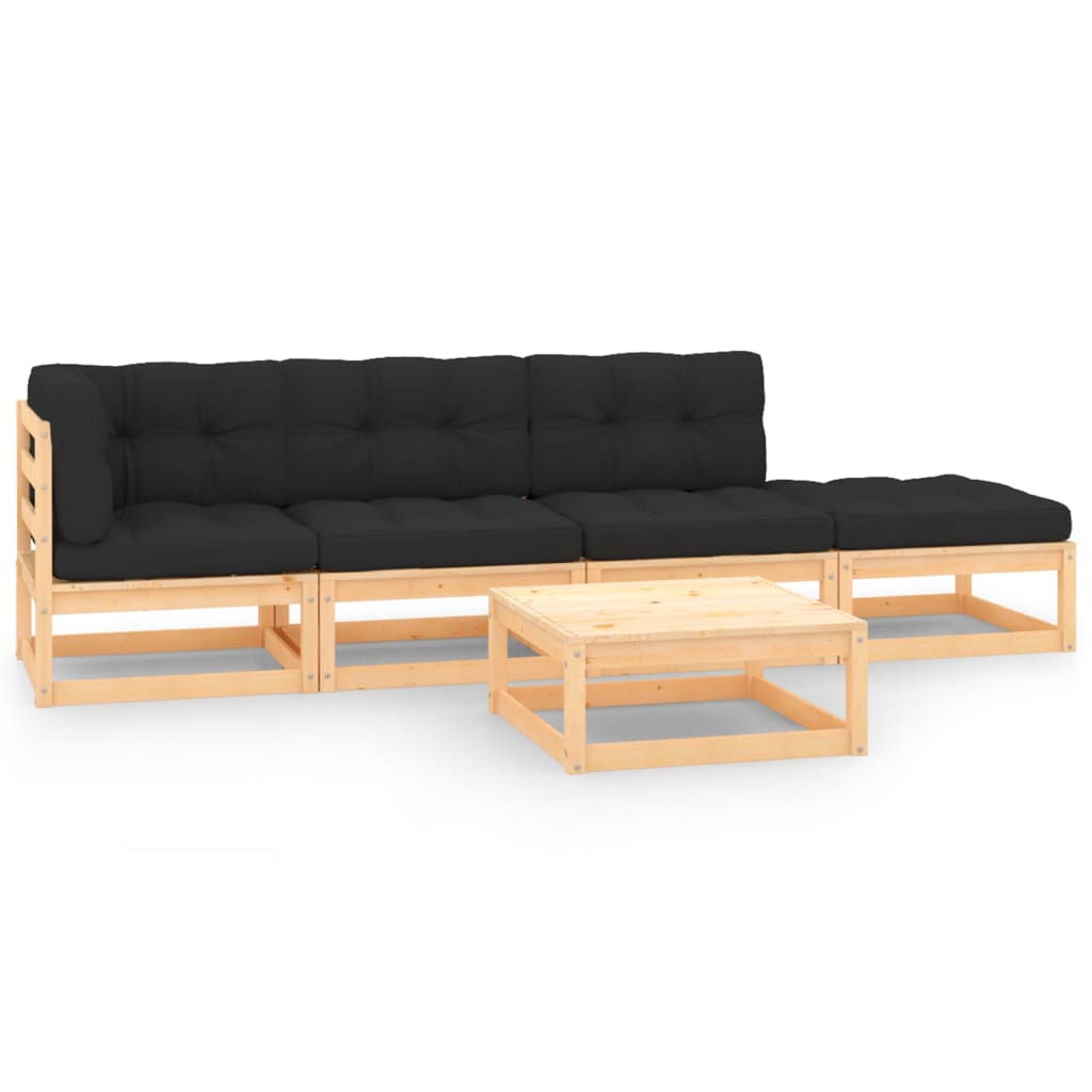 vidaXL 5-tlg. Garten-Lounge-Set Massivholz Kiefer