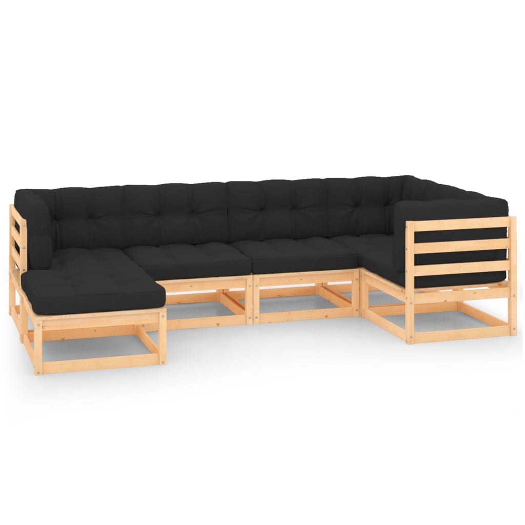 vidaXL 6-tlg. Garten-Lounge-Set Massivholz Kiefer