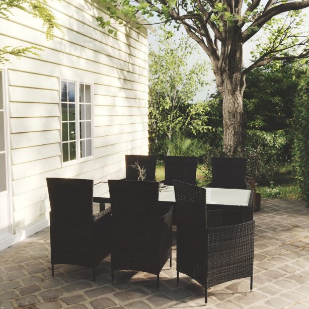 vidaXL 3-tlg. Garten-Essgruppe Poly Rattan Braun